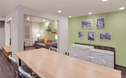 Extended-stay suite living area